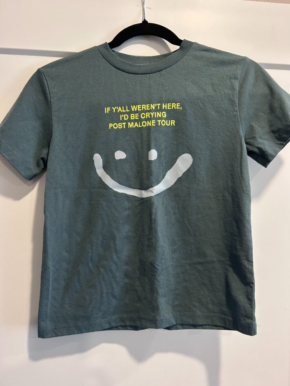 Post Malone Posty Co Kids Small Crying Tour Graphic T-Shirt Unisex